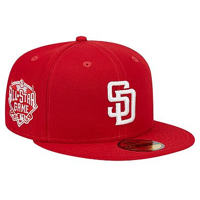 Men's New Era Red San Diego Padres Logo 59FIFTY Fitted Hat