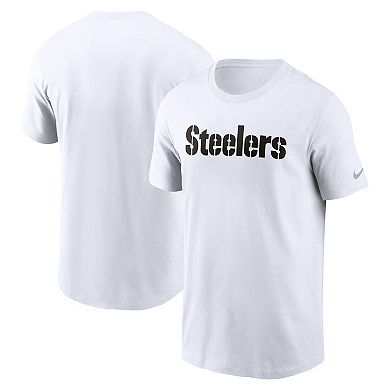 Men's Nike White Pittsburgh Steelers Primetime Wordmark Essential T-Shirt