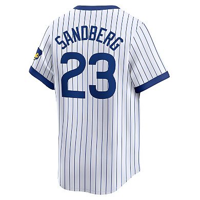 Men's Nike Ryne Sandberg White Chicago Cubs Throwback Cooperstown Limited Jersey