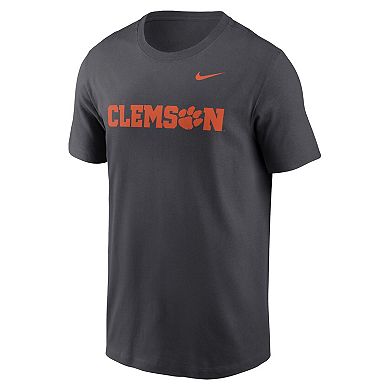 Men's Nike Anthracite Clemson Tigers Primetime Evergreen Wordmark T-Shirt
