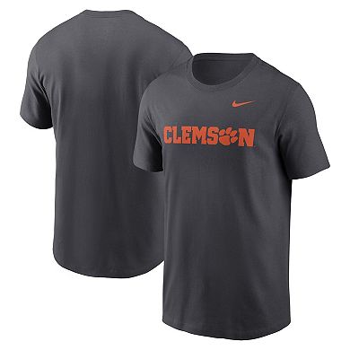 Men's Nike Anthracite Clemson Tigers Primetime Evergreen Wordmark T-Shirt