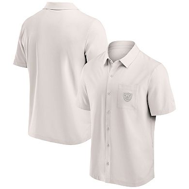 Men's Fanatics Signature Cream Las Vegas Raiders Front Office Button-Up Shirt