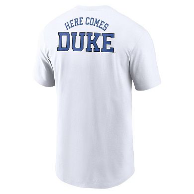 Men's Nike White Duke Blue Devils Blitz 2-Hit T-Shirt