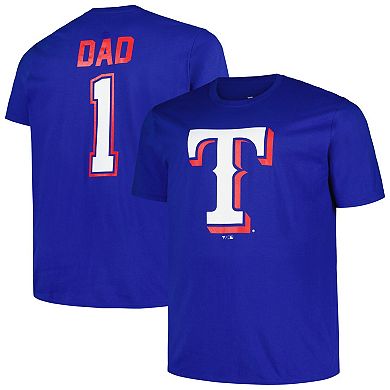 Men's Profile Royal Texas Rangers Big & Tall #1 Dad T-Shirt