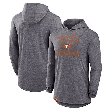 Men's Nike Heather Gray Texas Longhorns Blitz Hoodie Long Sleeve T-Shirt