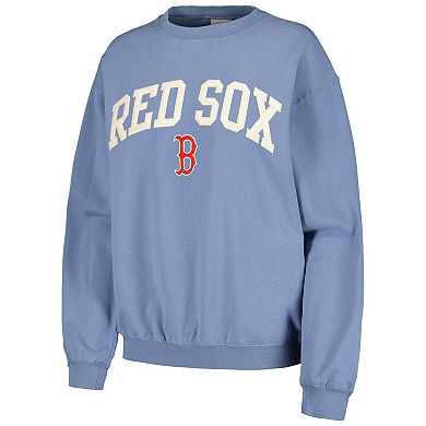 Women's Soft as a Grape Navy Boston Red Sox Pigment Dye Pullover Sweatshirt