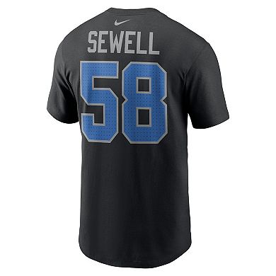 Men's Nike Penei Sewell Black Detroit Lions Name & Number T-Shirt
