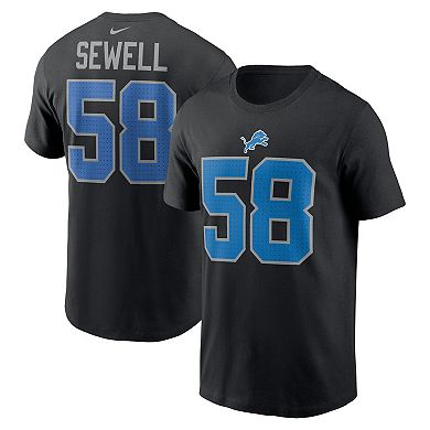 Men's Nike Penei Sewell Black Detroit Lions Name & Number T-Shirt