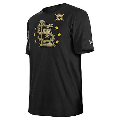 Men's New Era Black St. Louis Cardinals 2024 Armed Forces Day T-Shirt