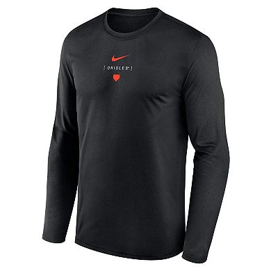 Men's Nike Black Baltimore Orioles Large Swoosh Back Legend Performance T-Shirt