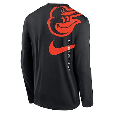 Men's Nike Black Baltimore Orioles Large Swoosh Back Legend Performance T-Shirt
