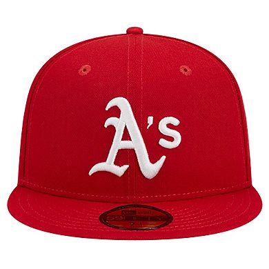 Men's New Era Red Oakland Athletics Logo 59FIFTY Fitted Hat