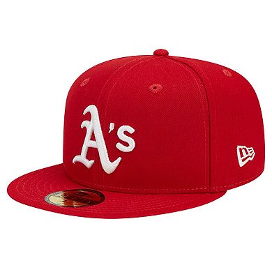 Men's New Era Red Oakland Athletics Logo 59FIFTY Fitted Hat