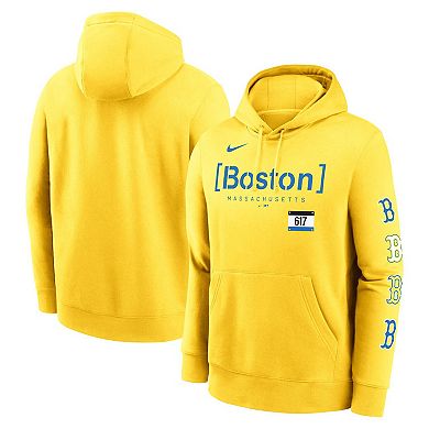 Men's Nike Gold Boston Red Sox City Connect Club Pullover Hoodie