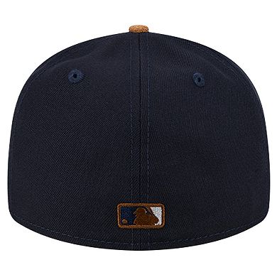 Men's New Era Navy New York Yankees Team Suede Visor Low Profile 59FIFTY Fitted Hat