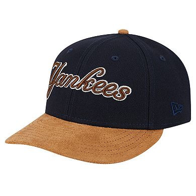 Men's New Era Navy New York Yankees Team Suede Visor Low Profile 59FIFTY Fitted Hat