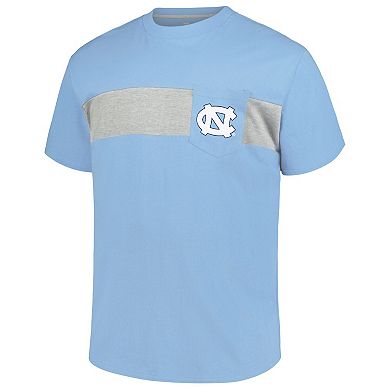 Men's Profile Carolina Blue North Carolina Tar Heels Big & Tall Color Stripe T-Shirt