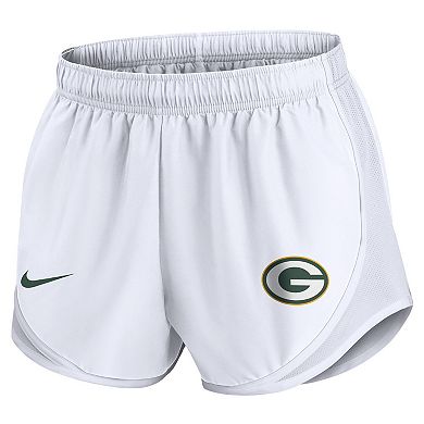 Women's Nike White Green Bay Packers Tempo Shorts