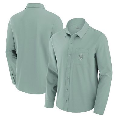 Men's Fanatics Signature Green Seattle Mariners Front Office Long Sleeve Button-Up Shirt