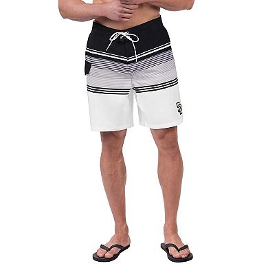 Men's G-III Sports by Carl Banks Black/White San Diego Padres Jump Shot Volley Board Shorts