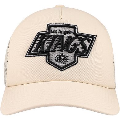 Men's Mitchell & Ness Cream Los Angeles Kings Foam Front Trucker Adjustable Hat