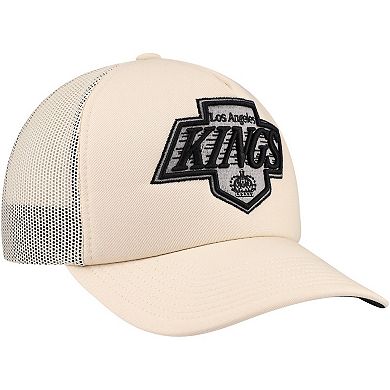 Men's Mitchell & Ness Cream Los Angeles Kings Foam Front Trucker Adjustable Hat