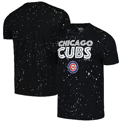 Men's Majestic Threads Black/White Chicago Cubs Splatter T-Shirt