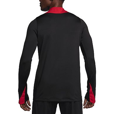 Men's Nike Black Liverpool Strike Drill 2024/25 Performance Quarter-Zip Long Sleeve Top