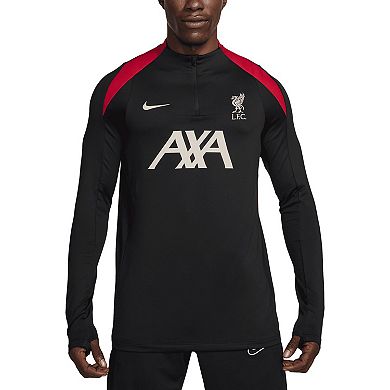 Men's Nike Black Liverpool Strike Drill 2024/25 Performance Quarter-Zip Long Sleeve Top