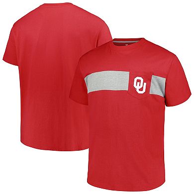 Men's Profile Crimson Oklahoma Sooners Big & Tall Color Stripe T-Shirt