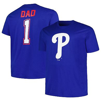 Men's Profile Royal Philadelphia Phillies Big & Tall #1 Dad T-Shirt