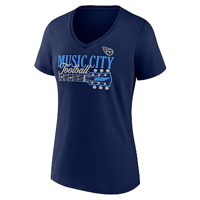 Women's Fanatics Navy Tennessee Titans Hometown Defensive Stand V-Neck T-Shirt