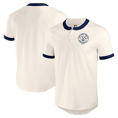 Men's Darius Rucker Collection by Fanatics White New York Yankees Henley Raglan T-Shirt