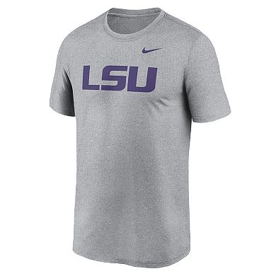 Men's Nike Heather Gray LSU Tigers Primetime Legend Logo T-Shirt