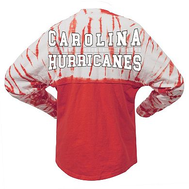 Unisex Spirit Jersey Red Carolina Hurricanes Crystal Half Dye Long Sleeve T-Shirt
