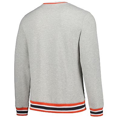 Men's New Era Heather Gray Baltimore Orioles Throwback Classic Pullover Sweatshirt
