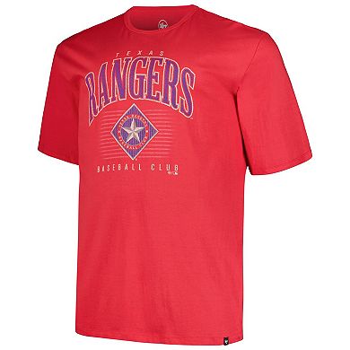 Men's '47 Red Texas Rangers Big & Tall Double Header T-Shirt