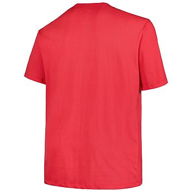 Men's '47 Red Texas Rangers Big & Tall Double Header T-Shirt