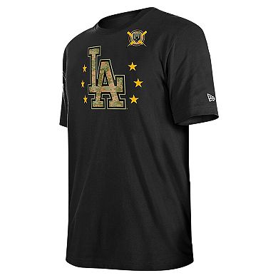 Men's New Era Black Los Angeles Dodgers 2024 Armed Forces Day T-Shirt