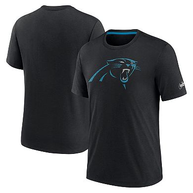 Men's Nike Black Carolina Panthers Playback Logo Tri-Blend T-Shirt