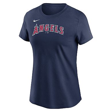 Women's Nike  Navy Los Angeles Angels Wordmark T-Shirt