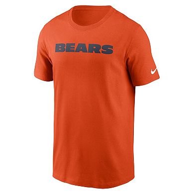 Men's Nike Orange Chicago Bears Primetime Wordmark Essential T-Shirt