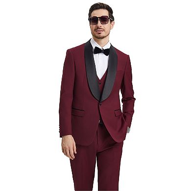 Men's Stacy Adams Hybrid-fit 3pc Tuxedo Set