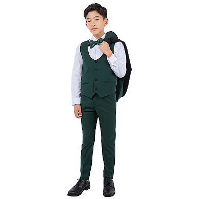 Stacy Adams Boy's 5pc Solid Tuxedo W/ Dress Shirt And Bowtie