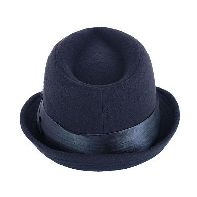 Kenny K Men's Dressy Faux Felt Fedora With Feather