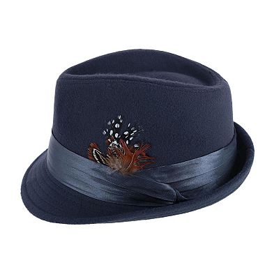 Kenny K Men's Dressy Faux Felt Fedora With Feather