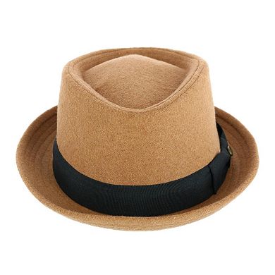 Epoch Hats Company Men's Diamond Shape Wool Fedora With Grosgrain Hatband