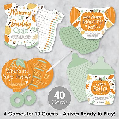 Big Dot Of Happiness Little Pumpkin 4 Fall Baby Shower Games - 10 Cards Each Gamerific Bundle