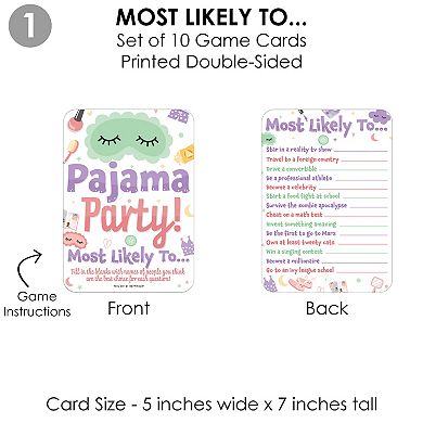 Big Dot Of Happiness Pajama Slumber Party Girl Birthday Games 10 Card Each Gamerific Bundle