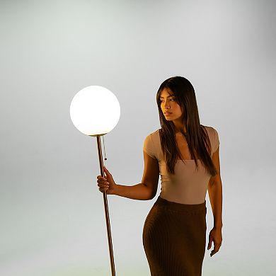 Ozarke Polaris Floor Lamp with LED Light - Brass
